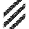 U7 Cuban Link Chain Necklace for Men, Stainless Steel/Black/Gold Mens Necklaces, Chunky Curb Chain Necklace in 6/9/12mm Width 18-30 Inches, Thick Choker Jewelry with Box Packed(b. 12mm Black)