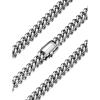 U7 Cuban Link Chain Necklace for Men, Stainless Steel/Black/Gold Mens Necklaces, Chunky Curb Chain Necklace in 6/9/12mm Width 18-30 Inches, Thick Choker Jewelry with Box Packed(a. 6mm Steel)