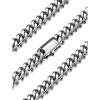 U7 Cuban Link Chain Necklace for Men, Stainless Steel/Black/Gold Mens Necklaces, Chunky Curb Chain Necklace in 6/9/12mm Width 18-30 Inches, Thick Choker Jewelry with Box Packed(a. 9mm Steel)