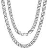 U7 Cuban Link Chain for Men Women Stainless Steel Curb Necklace, 7/9/12/15 MM Chunky Chain Silver/Gold/Black Mens Hip Hop Jewelry 18”-30”(a. 7mm-silver)
