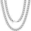 U7 Cuban Link Chain for Men Women Stainless Steel Curb Necklace, 7/9/12/15 MM Chunky Chain Silver/Gold/Black Mens Hip Hop Jewelry 18”-30”(a. 9mm-silver)