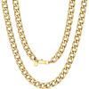 U7 Cuban Link Chain for Men Women Stainless Steel Curb Necklace, 7/9/12/15 MM Chunky Chain Silver/Gold/Black Mens Hip Hop Jewelry 18”-30”(e. 9mm-gold)