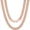 U7 Cuban Link Chain for Men Women Stainless Steel Curb Necklace, 7/9/12/15 MM Chunky Chain Silver/Gold/Black Mens Hip Hop Jewelry 18”-30”(g. 7mm-rose gold)