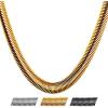 U7 Cuban Link Chain for Men Women Stainless Steel Curb Necklace, 7/9/12/15 MM Chunky Chain Silver/Gold/Black Mens Hip Hop Jewelry 18”-30”(k. 8mm-gold)