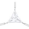 U7 Custom BFF Necklaces for Women,18K Gold Plated Friendship/Family Jewelry Personalized Name Puzzle Pieces Pendant Necklace(3 Set-Steel)