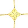 U7 Custom BFF Necklaces for Women,18K Gold Plated Friendship/Family Jewelry Personalized Name Puzzle Pieces Pendant Necklace(4 Set-Gold)