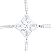 U7 Custom BFF Necklaces for Women,18K Gold Plated Friendship/Family Jewelry Personalized Name Puzzle Pieces Pendant Necklace(4 Set-Steel)