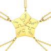 U7 Custom BFF Necklaces for Women,18K Gold Plated Friendship/Family Jewelry Personalized Name Puzzle Pieces Pendant Necklace(5 Set-Gold)