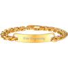 U7 Customized ID Bracelets for Men, Stainless Steel Cuban Chain Bracelets, Hip Hop Bracelets, Personalized Engrave Identification Bracelets, Bar Bracelets for Men Women(Cuban link-gold-10mm)