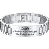 U7 Customized ID Bracelets for Men, Stainless Steel Cuban Chain Bracelets, Hip Hop Bracelets, Personalized Engrave Identification Bracelets, Bar Bracelets for Men Women(Watch band-stainless-15mm)