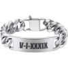 U7 Customized ID Bracelets for Men, Stainless Steel Cuban Chain Bracelets, Hip Hop Bracelets, Personalized Engrave Identification Bracelets, Bar Bracelets for Men Women(Cuban link-stainless-15mm)