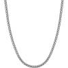U7 Flat Box Chain Necklace for Men, Silver/Black/Gold Plated Stainless Steel Cuban Link Chain Necklaces for Mens Womens, 2/4/6/8mm Width, 14-30 Inches Length, Durable Hip Hop Jewelry with Box Packed(a. 4mm width – Steel)