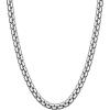 U7 Flat Box Chain Necklace for Men, Silver/Black/Gold Plated Stainless Steel Cuban Link Chain Necklaces for Mens Womens, 2/4/6/8mm Width, 14-30 Inches Length, Durable Hip Hop Jewelry with Box Packed(a. 8mm width – Steel)
