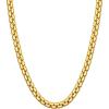 U7 Flat Box Chain Necklace for Men, Silver/Black/Gold Plated Stainless Steel Cuban Link Chain Necklaces for Mens Womens, 2/4/6/8mm Width, 14-30 Inches Length, Durable Hip Hop Jewelry with Box Packed(c. 8mm width – Gold)