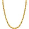 U7 Flat Box Chain Necklace for Men, Silver/Black/Gold Plated Stainless Steel Cuban Link Chain Necklaces for Mens Womens, 2/4/6/8mm Width, 14-30 Inches Length, Durable Hip Hop Jewelry with Box Packed(c. 6mm width – Gold)