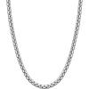 U7 Flat Box Chain Necklace for Men, Silver/Black/Gold Plated Stainless Steel Cuban Link Chain Necklaces for Mens Womens, 2/4/6/8mm Width, 14-30 Inches Length, Durable Hip Hop Jewelry with Box Packed(a. 6mm width – Steel)