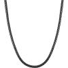 U7 Flat Box Chain Necklace for Men, Silver/Black/Gold Plated Stainless Steel Cuban Link Chain Necklaces for Mens Womens, 2/4/6/8mm Width, 14-30 Inches Length, Durable Hip Hop Jewelry with Box Packed(b. 4mm width – Black)