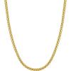 U7 Flat Box Chain Necklace for Men, Silver/Black/Gold Plated Stainless Steel Cuban Link Chain Necklaces for Mens Womens, 2/4/6/8mm Width, 14-30 Inches Length, Durable Hip Hop Jewelry with Box Packed(c. 4mm width – Gold)
