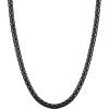 U7 Flat Box Chain Necklace for Men, Silver/Black/Gold Plated Stainless Steel Cuban Link Chain Necklaces for Mens Womens, 2/4/6/8mm Width, 14-30 Inches Length, Durable Hip Hop Jewelry with Box Packed(b. 6mm width – Black)