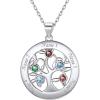 Sterling Silver-Round(5 Names&Birthstone)