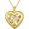 Gold Plated Sterling Silver-Heart(7 Names&Birthstone)