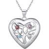 Sterling Silver-Heart(4 Names&Birthstone)