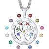 Stainless Steel-Round(7 Names&Birthstone)