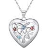 Sterling Silver-Heart(5 Names&Birthstone)
