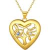 Gold Plated Sterling Silver-Heart(2 Names&Birthstone)
