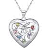 Sterling Silver-Heart(7 Names&Birthstone)