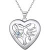 Sterling Silver-Heart(2 Names&Birthstone)