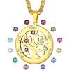 Gold-Round(5 Names&Birthstone)