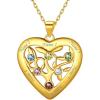 Gold Plated Sterling Silver-Heart(6 Names&Birthstone)