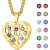 Gold-Heart(7 Names&Birthstone)