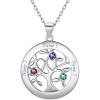 Sterling Silver-Round(3 Names&Birthstone)