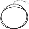 U7 Leather Necklace Cord with Customizable Stainless Steel/Black Clasp, Waterproof Black/Brown Woven Wax Rope Chain for Men Women 1.5/2/3mm, Length 16″-30″(i.1.5MM Wide-Steel Clasp)