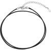 U7 Leather Necklace Cord with Customizable Stainless Steel/Black Clasp, Waterproof Black/Brown Woven Wax Rope Chain for Men Women 1.5/2/3mm, Length 16″-30″(f.1MM Wide-Sterling Silver Clasp)