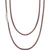 U7 Leather Necklace Cord with Customizable Stainless Steel/Black Clasp, Waterproof Black/Brown Woven Wax Rope Chain for Men Women 1.5/2/3mm, Length 16″-30″(c.2MM Wide-Brown)
