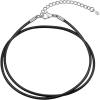 U7 Leather Necklace Cord with Customizable Stainless Steel/Black Clasp, Waterproof Black/Brown Woven Wax Rope Chain for Men Women 1.5/2/3mm, Length 16″-30″(j.2MM Wide-Steel Clasp)