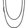 U7 Leather Necklace Cord with Customizable Stainless Steel/Black Clasp, Waterproof Black/Brown Woven Wax Rope Chain for Men Women 1.5/2/3mm, Length 16″-30″(e.2MM Wide-Black cord black clasp)