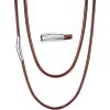U7 Leather Necklace Cord with Customizable Stainless Steel/Black Clasp, Waterproof Black/Brown Woven Wax Rope Chain for Men Women 1.5/2/3mm, Length 16″-30″(s.3MM Wide-Brown(engraved))