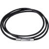U7 Leather Necklace Cord with Customizable Stainless Steel/Black Clasp, Waterproof Black/Brown Woven Wax Rope Chain for Men Women 1.5/2/3mm, Length 16″-30″(a. 2MM Wide-Black)