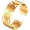 U7 Men Women Bangle Stainless Steel Gold Plated Cross St Benedict Medal Cuff Bracelet