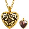 06.Sunflower Locket with Photo- Gold
