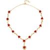 U7 Rose Pendant Necklace for Women Girls, Cooper/925 Sterling Silver Rose Flower Necklace(Gold)