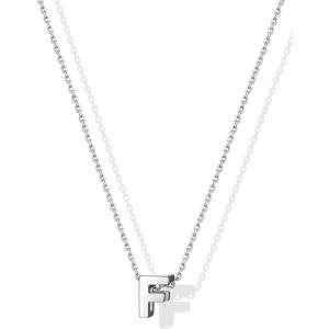 SILVERCUTE Small Sterling Silver Initial Necklace for Women,Dainty Silver Letter Necklace with Adjustable Chain,16″-18″(F)