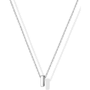SILVERCUTE Small Sterling Silver Initial Necklace for Women,Dainty Silver Letter Necklace with Adjustable Chain,16″-18″(I)
