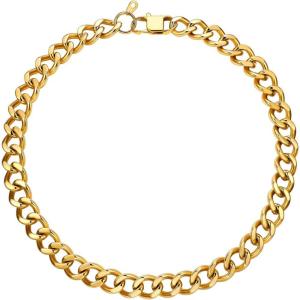 U7 Chunky Cuban Link Chain for Women, Stainless Steel Chain Necklace, Dainty 14K Gold/Silver Thick Trendy Punk Hip Hop Cuban Chain, 12mm/16mm/20mm(12mm-Gold)