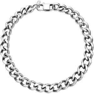 U7 Chunky Cuban Link Chain for Women, Stainless Steel Chain Necklace, Dainty 14K Gold/Silver Thick Trendy Punk Hip Hop Cuban Chain, 12mm/16mm/20mm(16mm-Silver)