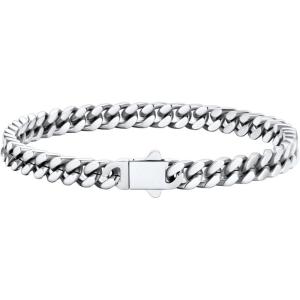 U7 Cuban Link Bracelets for Men Stainless Steel Wrist Bracelet Silver Black Gold Cuban Hand Chain Bracelet for Mens Women, 5/7/9/12mm Width, 7.5/8.3/9 Inch Length Classic Jewelry with Box Packed(9.0 Inches)